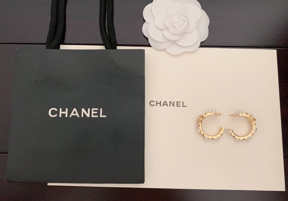 Chanel Hoop Earrings view 6