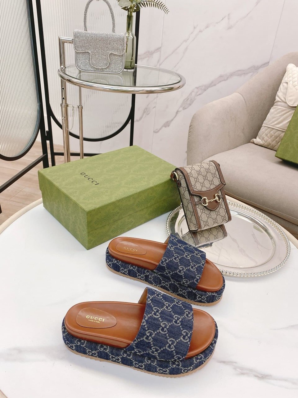 Gucci Women’S Platform Slide Sandal Blue ?623212 2Kq00 4402 view 9