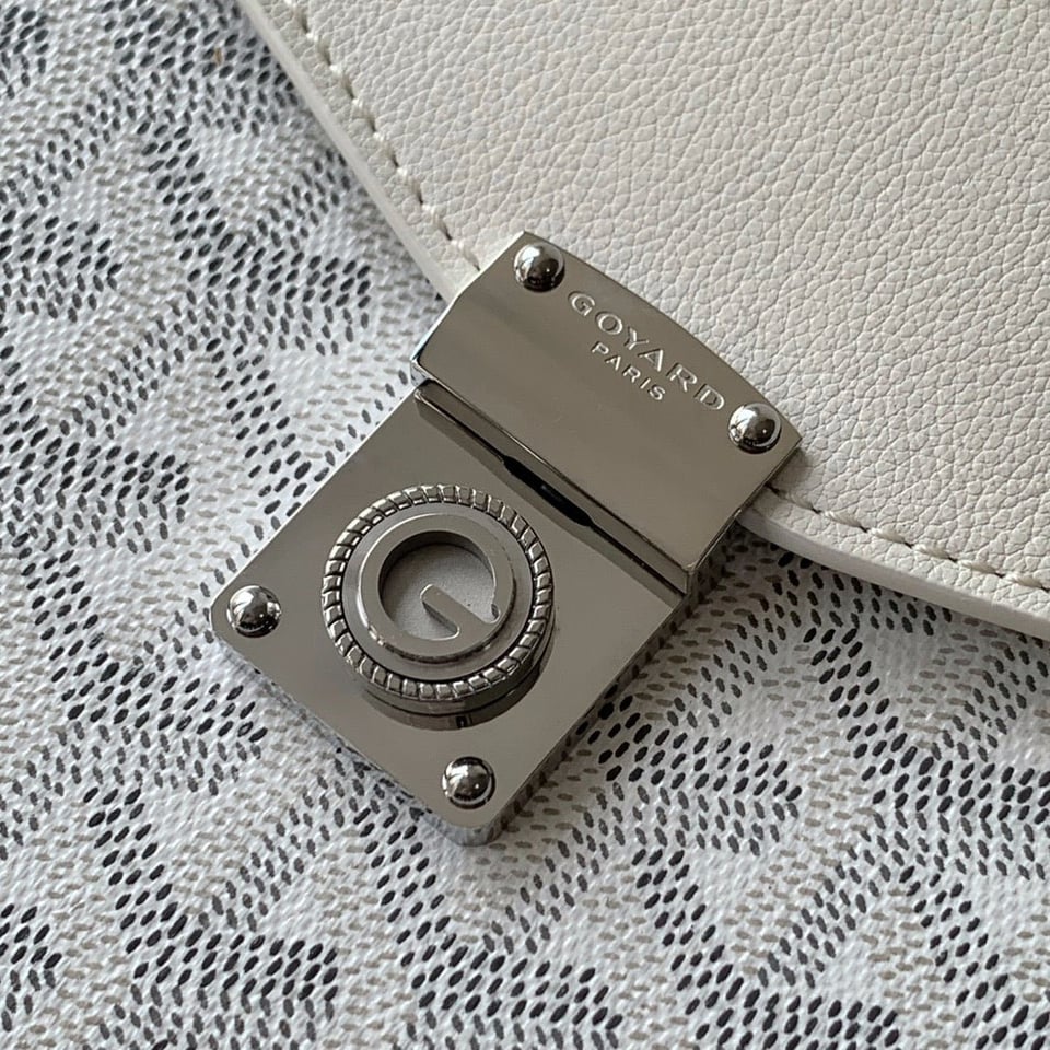 Goyard Chypre Wallet-Pouch 21cm White Goyardine Canvas And Calfskin view 3