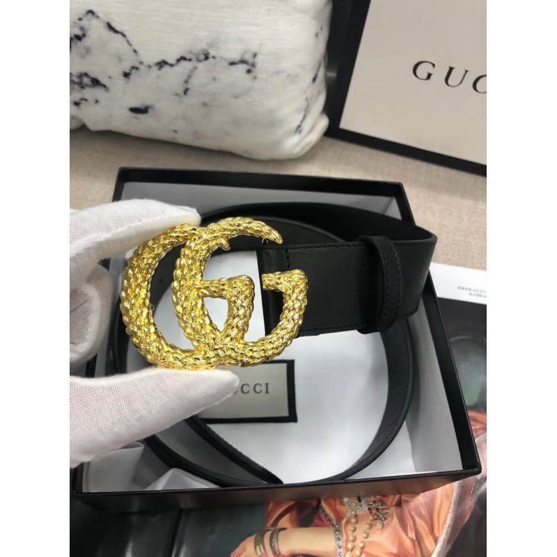 Gucci 40mm Belt With Textured Double G Buckle 582348 view 7
