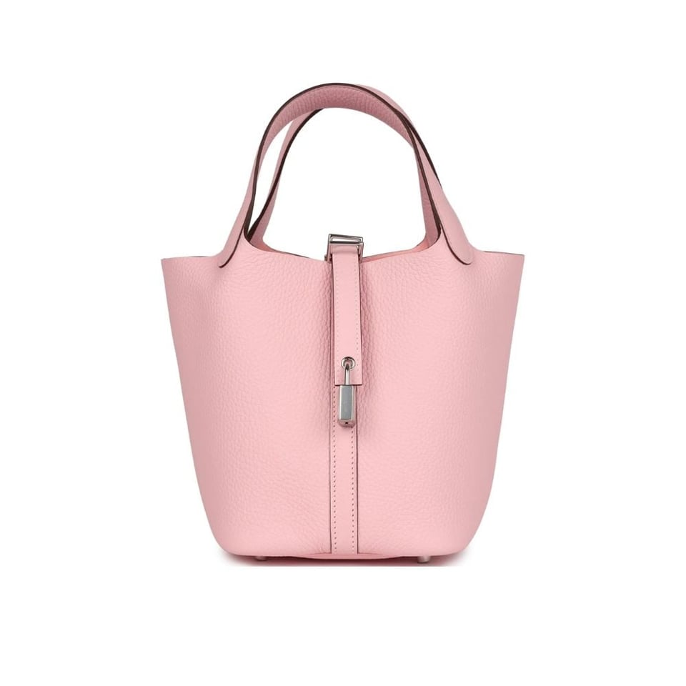 Hermes Picotin Lock Bag In Taurillon Clemence 3Q Rose Sakura 22Cm view 2