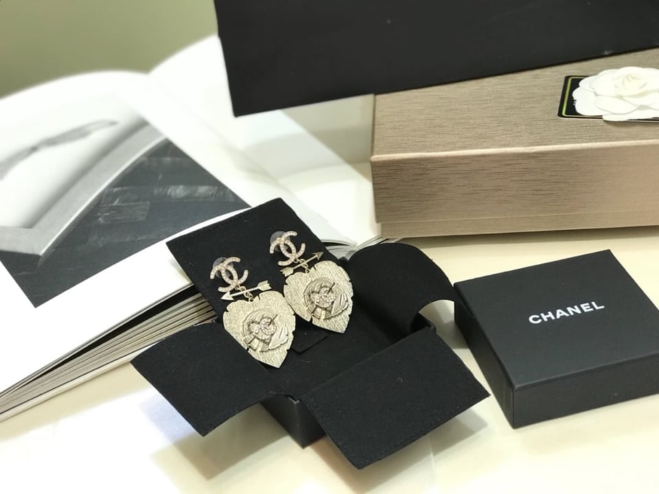 Chanel Heart Earrings view 2