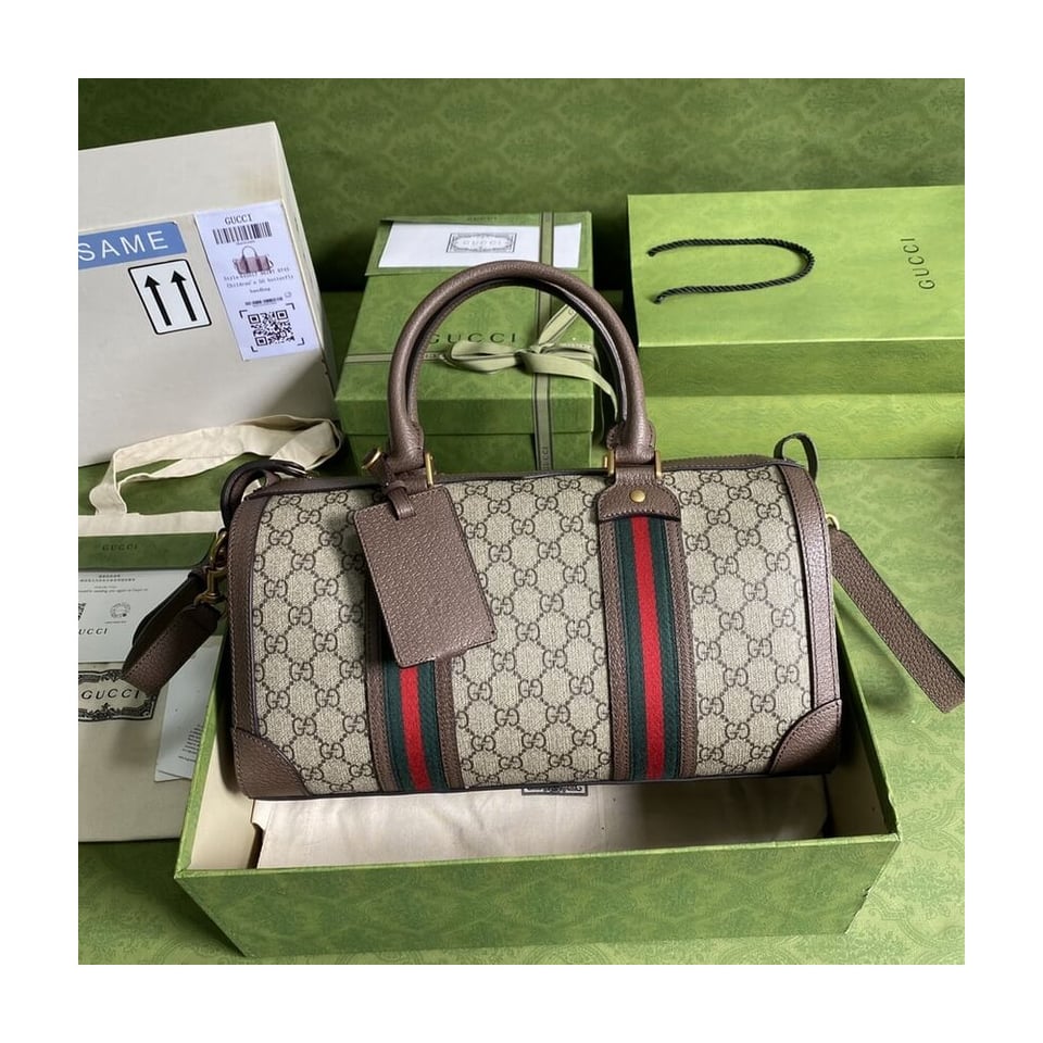 Gucci GG Small Duffel Bag With Web view 4