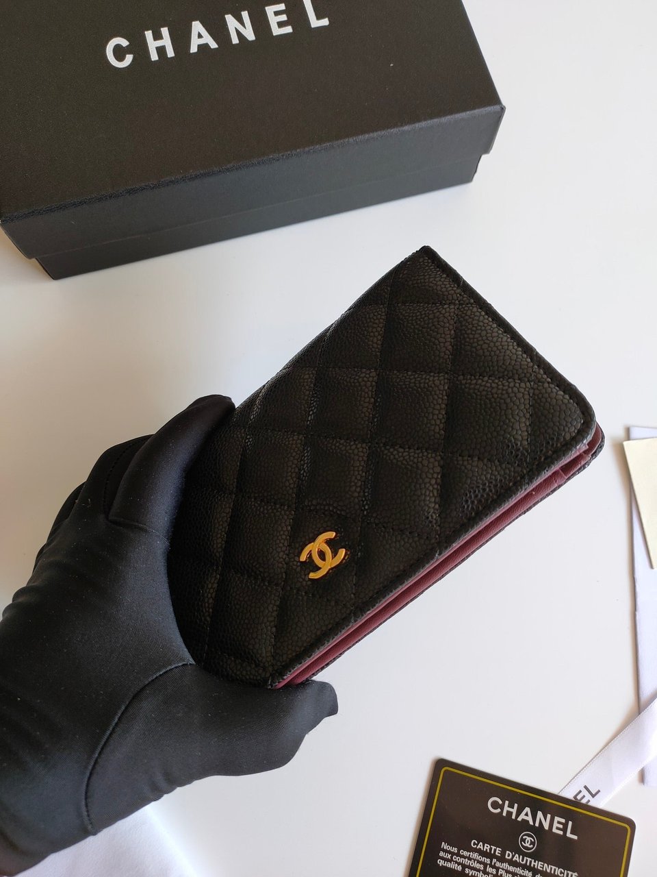 Chanel Zipped Long Purse 19 Black Grained Calfskin Gold Icon view 10