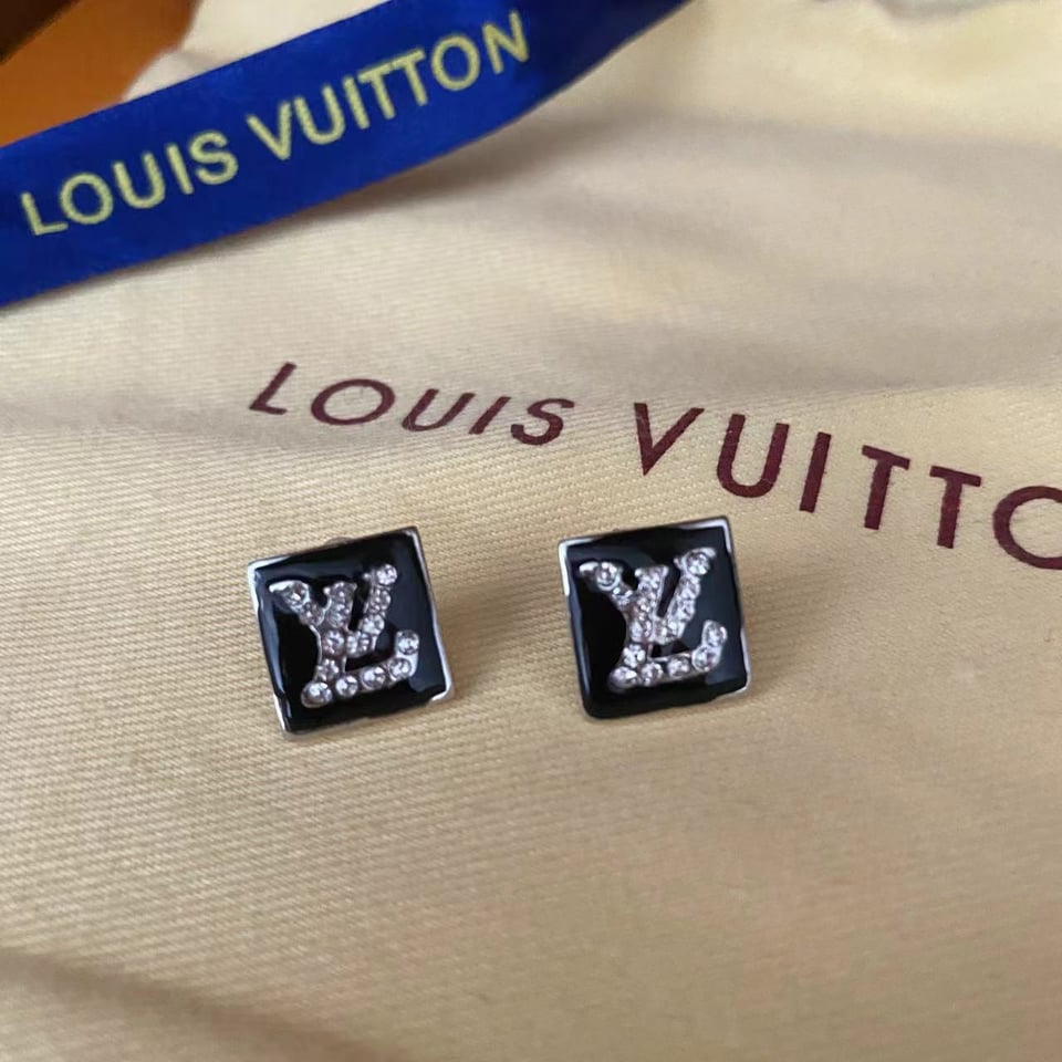 Louis Vuitton Logo Dinamond Earrings view 2