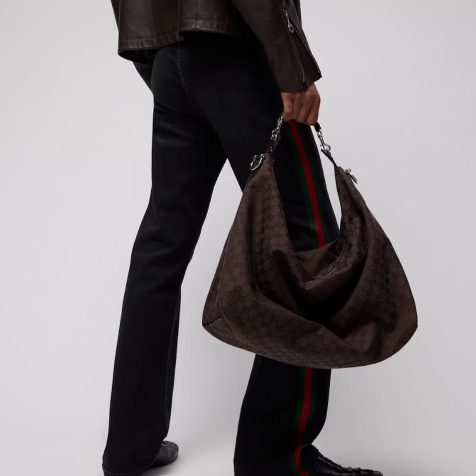 Gucci Brera Large Crossbody Bag 45cm/17.7in Dark Brown GG Canvas 864485 view 2
