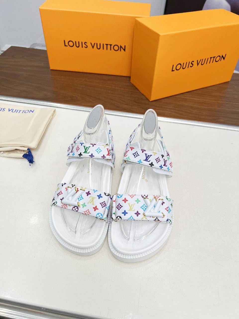 Louis Vuitton X Murakami Lv Sunset Flat Comfort Sandal White 1Agxeq view 6
