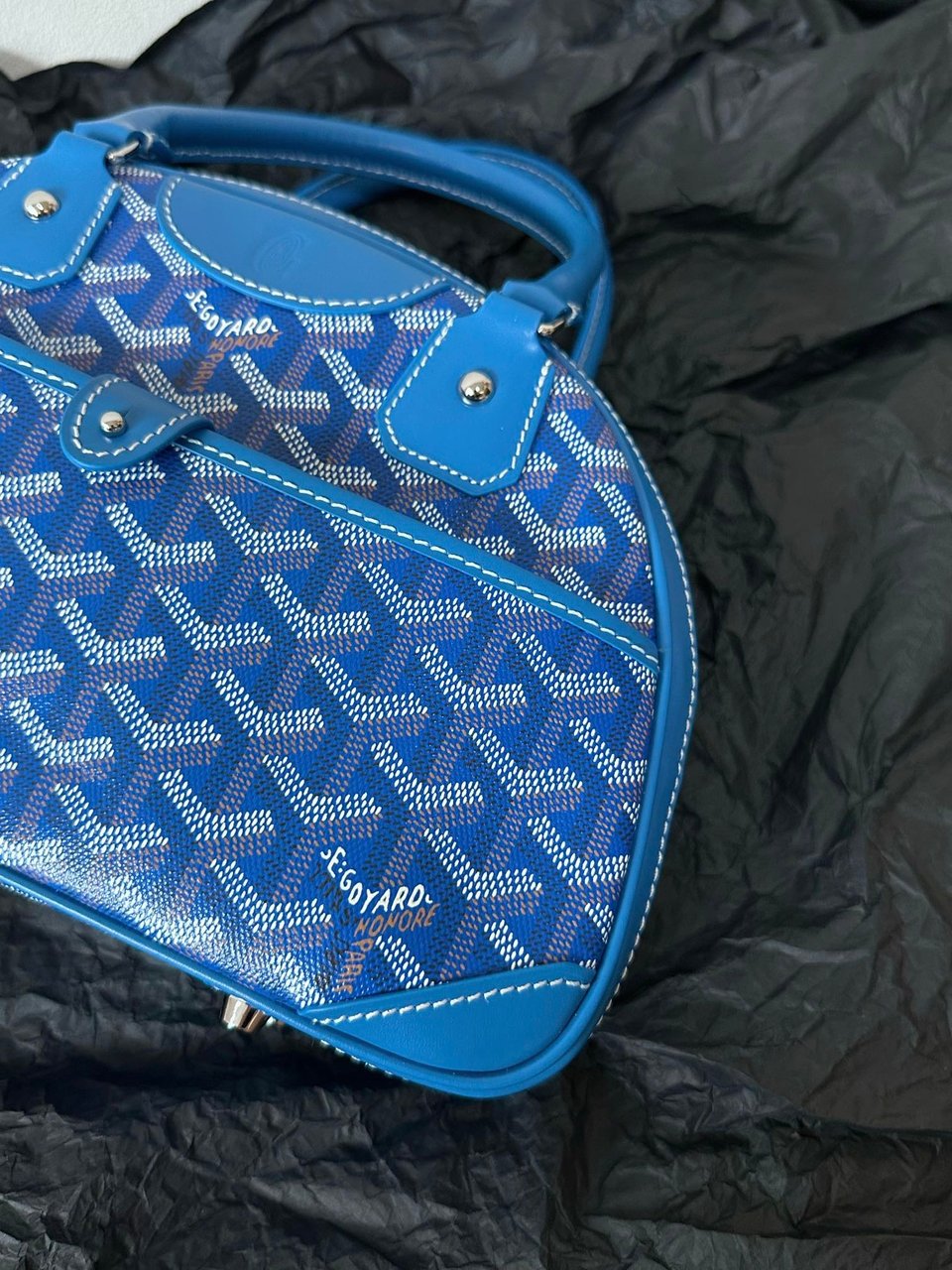 Goyard Goya Bowling Ball Small Blue Canvas 27cm view 6