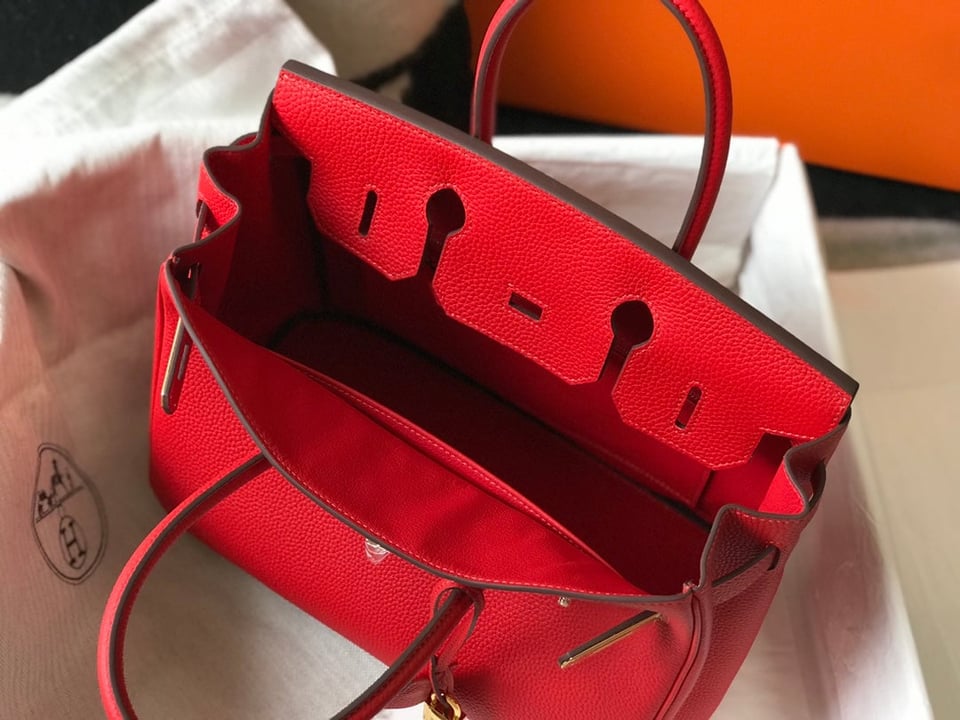 Hermes Birkin 35Cm Red Togo Leather Gold Hardware view 6