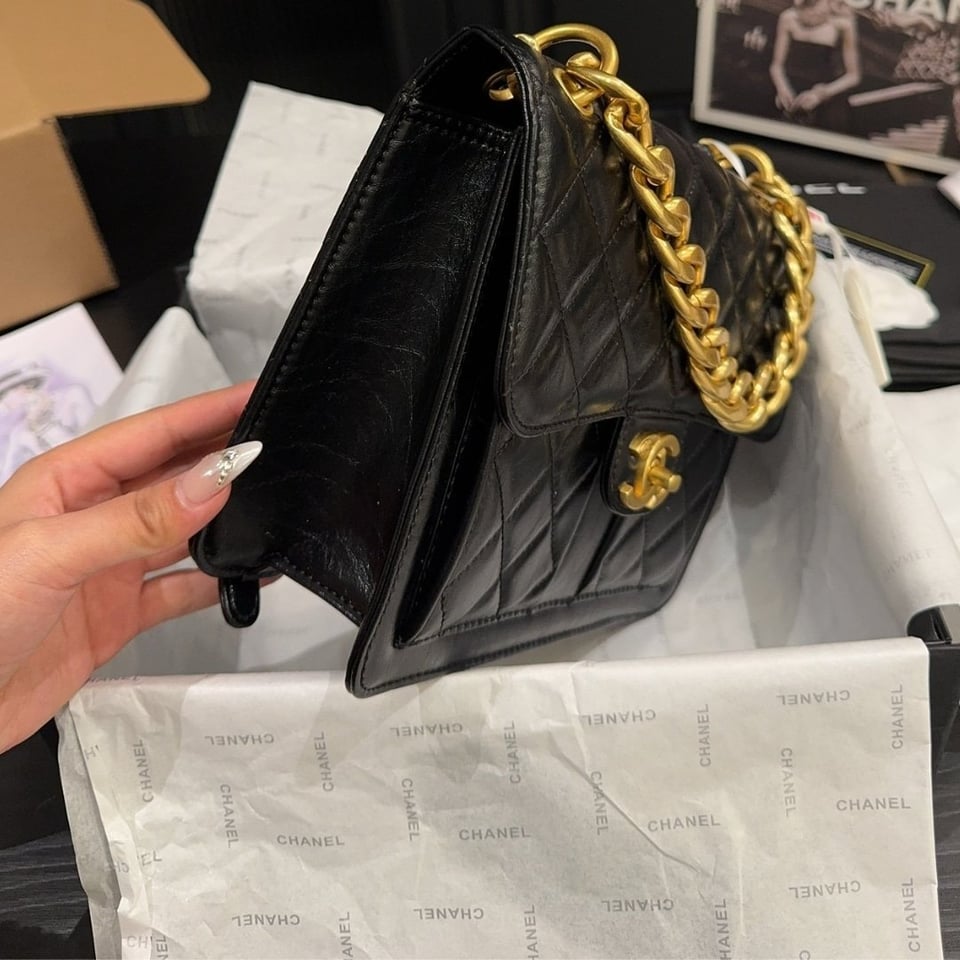 Chanel 23S Retro Backpack With Gold Hardware Black 22Cm/8.7in view 6