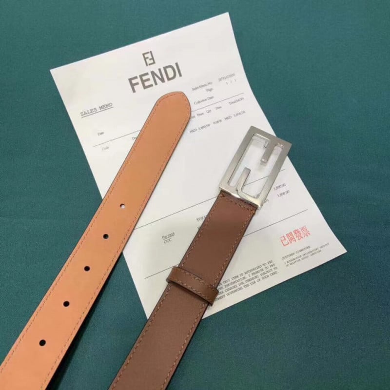 Fendi Baguette 30mm FF Buckle Belt 8C05311 Brown view 6