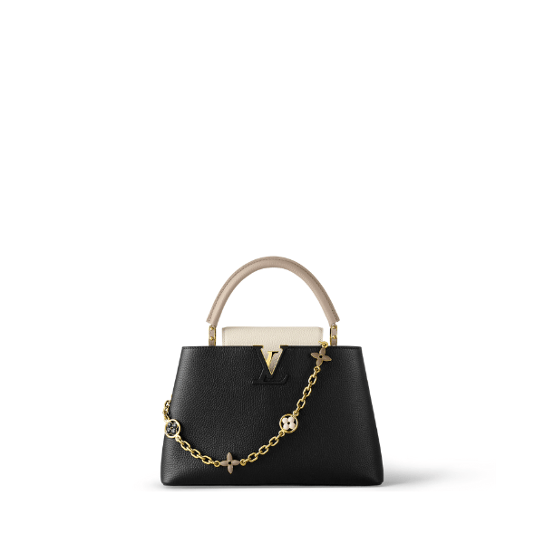 Louis Vuitton Capucines Mini Taurillon Cowhide Black And Grey 20Cm M20708