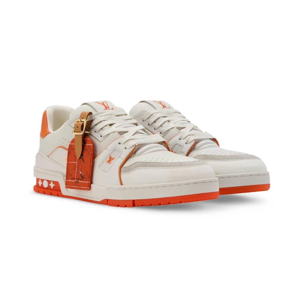 Louis Vuitton Trainer Sneakers Orange Calfskin With Grain 1AKRBI