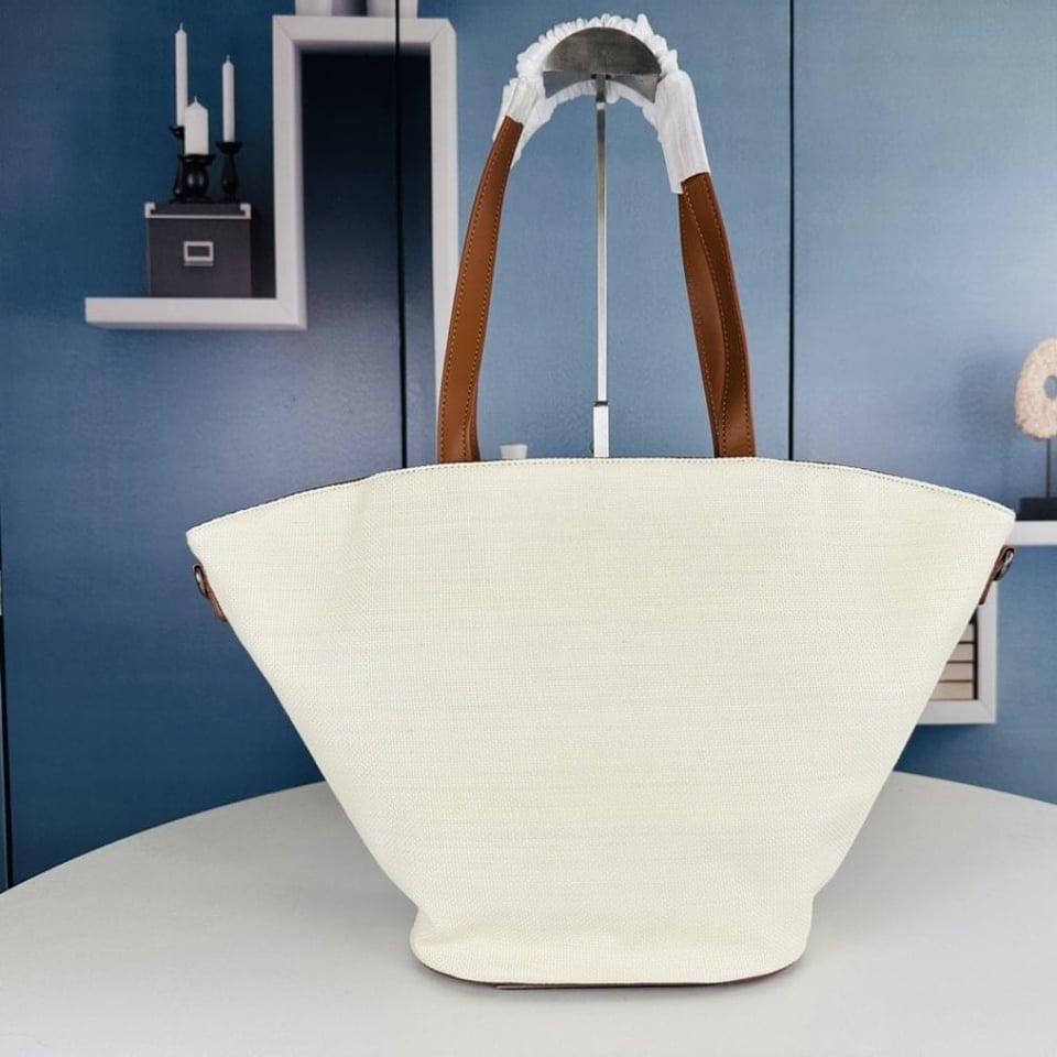 Saint Laurent Rive Gauche Shopping In Canvas White 50Cm view 6