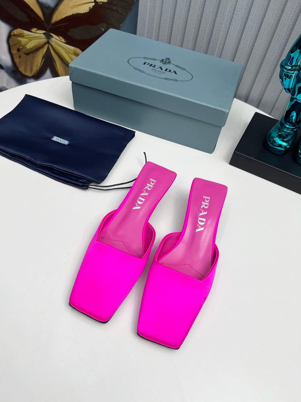 Prada Leather Mules Pink view 9