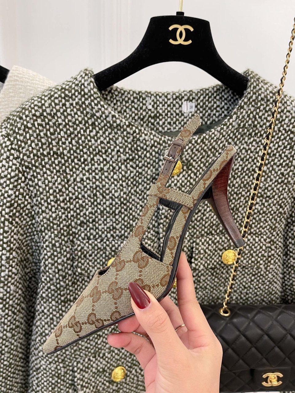 Gucci Women?S Gg Slingback Pump Beige ?675420 Ky980 9763 view 6