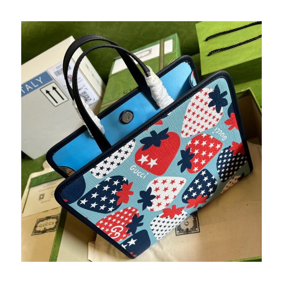 Gucci Strawberry Star Tote Bag view 8