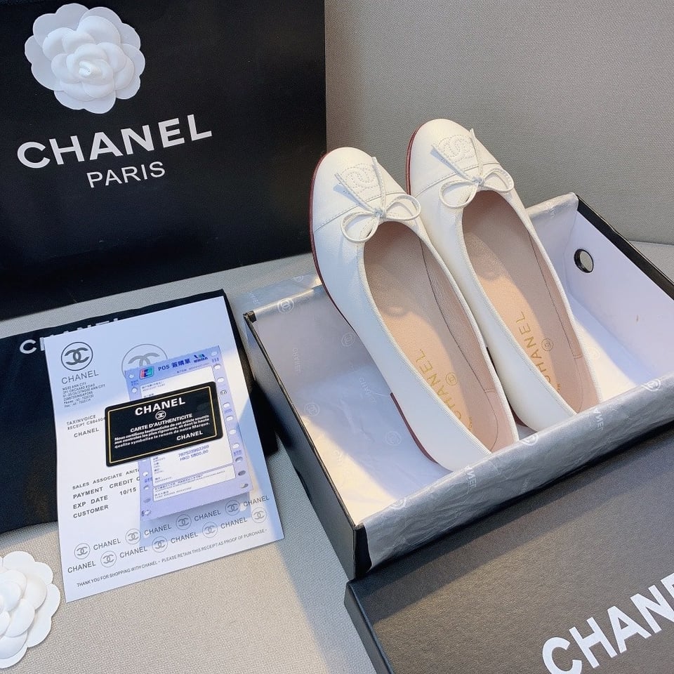 Chanel Classic Women’S Ballet White Sandals view 6