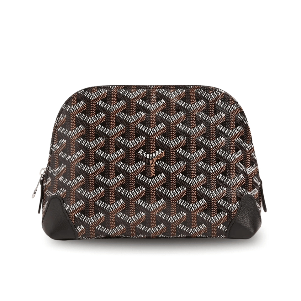 Goyard Vendôme Cosmetic Pouch 17 Cm Black Goyardine Canvas And Calfskin Trim