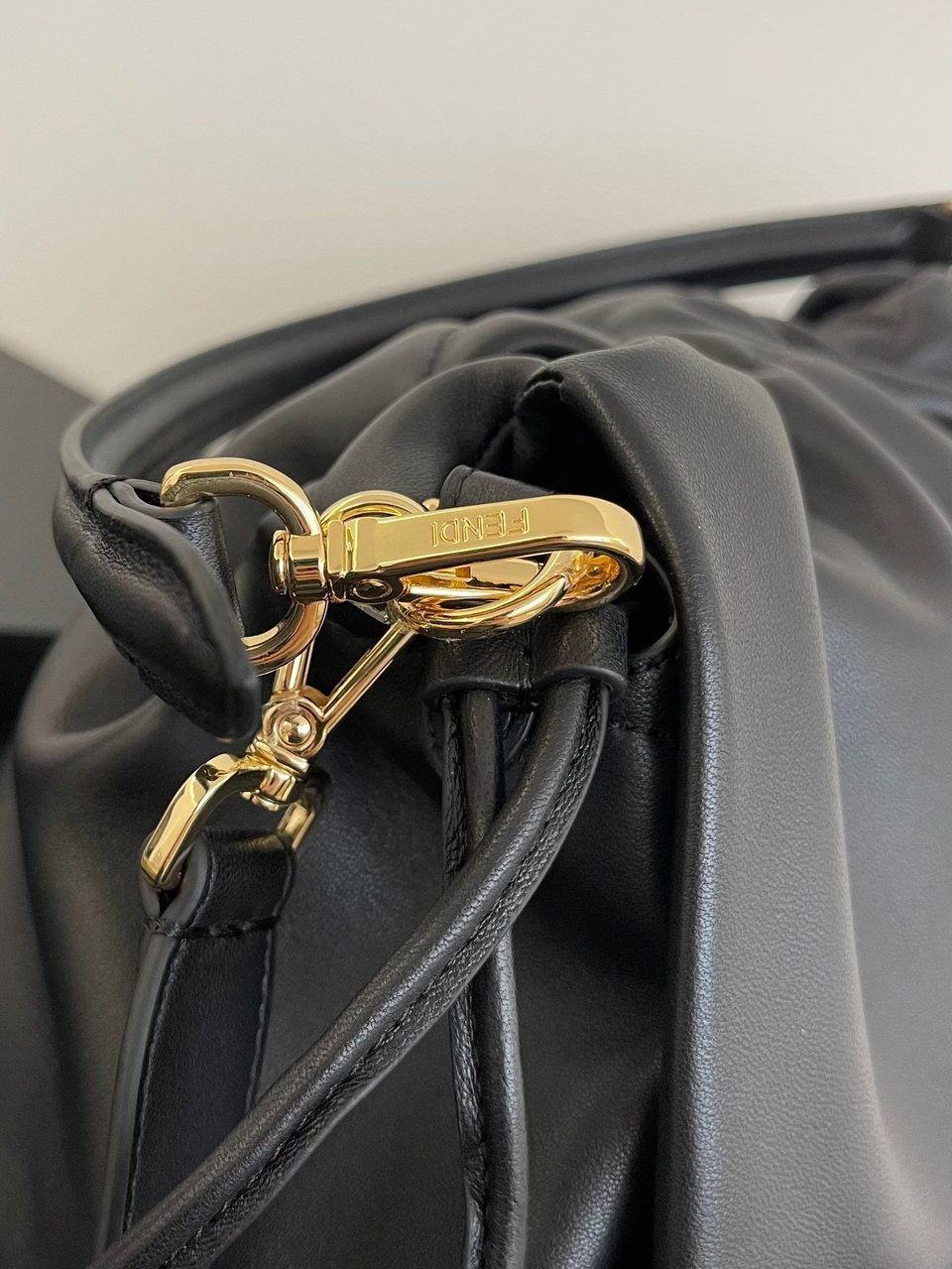 Fendi Mamma Baguette Large Black Nappa Leather Bag 31.5cm view 5
