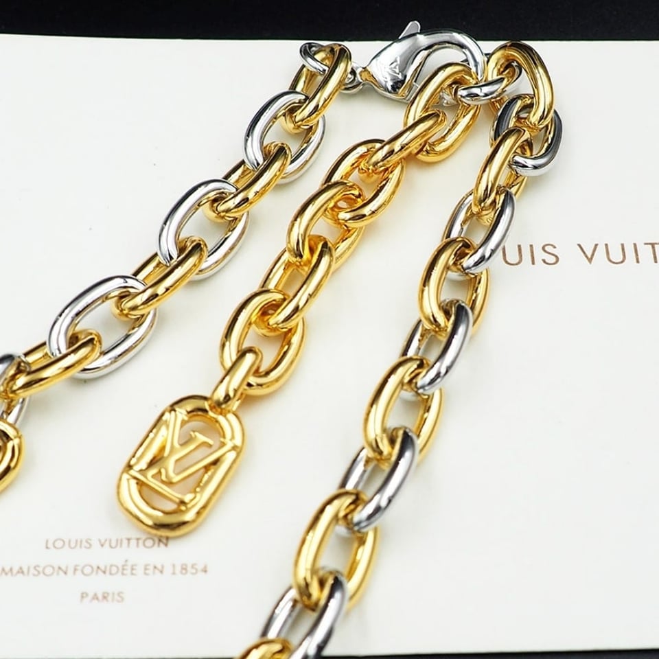 Louis Vuitton Everyday Chain Lv Necklace Gold And Silver view 6