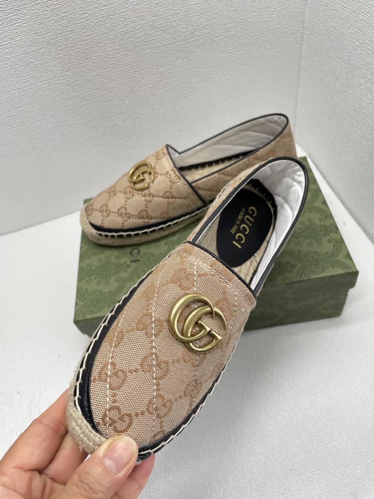Gucci Women’S Matelass? Canvas Espadrille Beige 621239 Kqwm0 9765 view 8