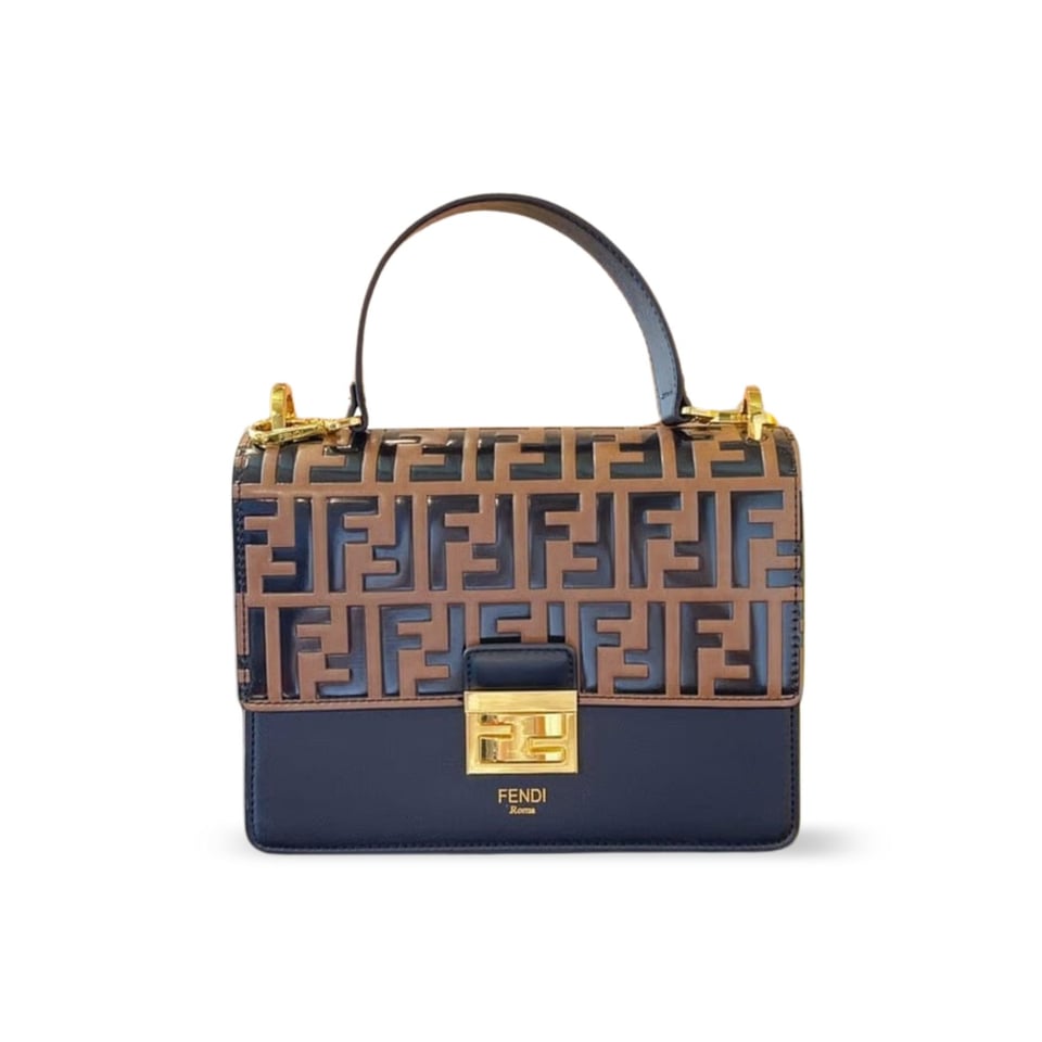 Fendi Kan I Leather Bag Brown 25Cm view 2