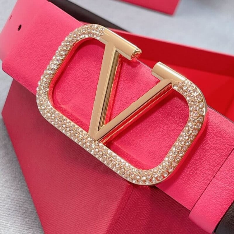 Valentino Garavini VLogo Pearl-Embellished Reversible Leather Belt view 10
