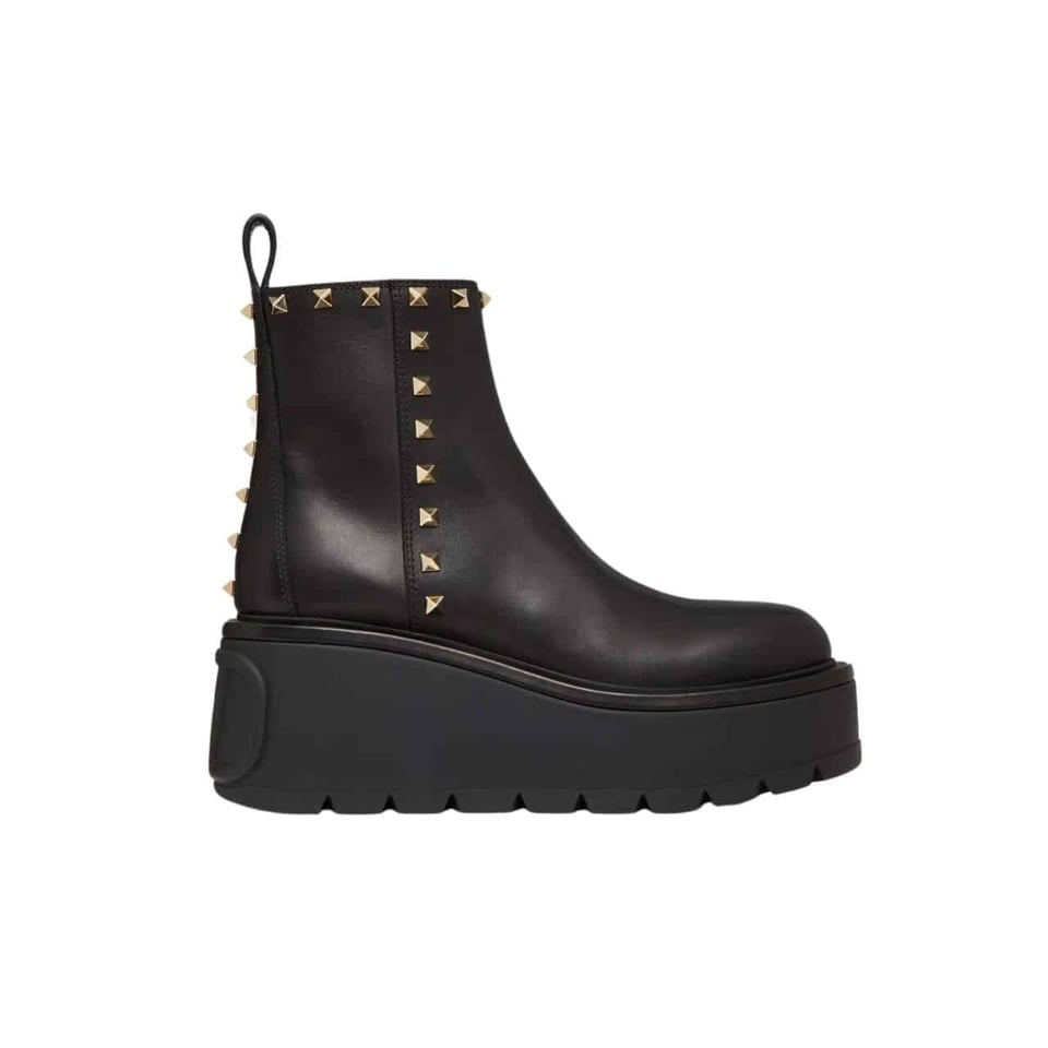 Valentino Garavani Uniqueform Calfskin Ankle Boot Black 1W2S0Cs0Mmd 0No