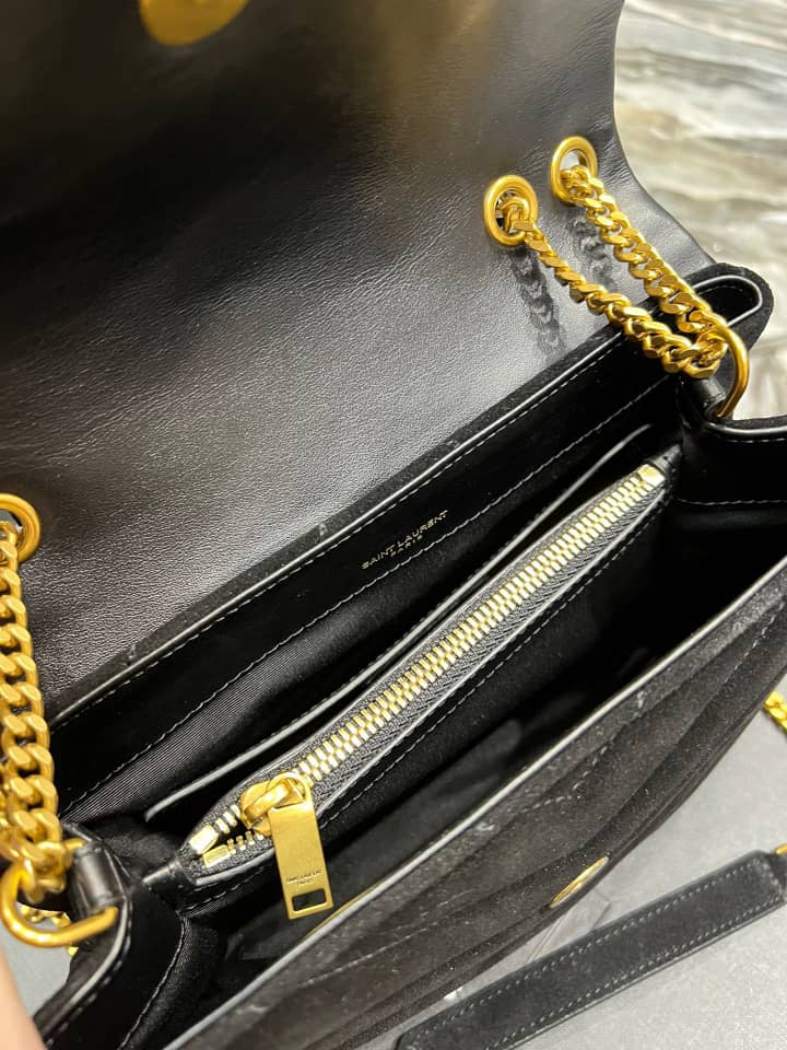 Saint Laurent Loulou Small Flap Bag Suede Black 25Cm view 11