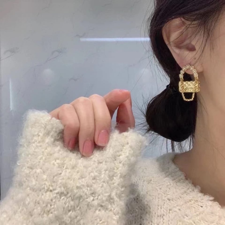 Chanel Lock Gold Earrings view 4