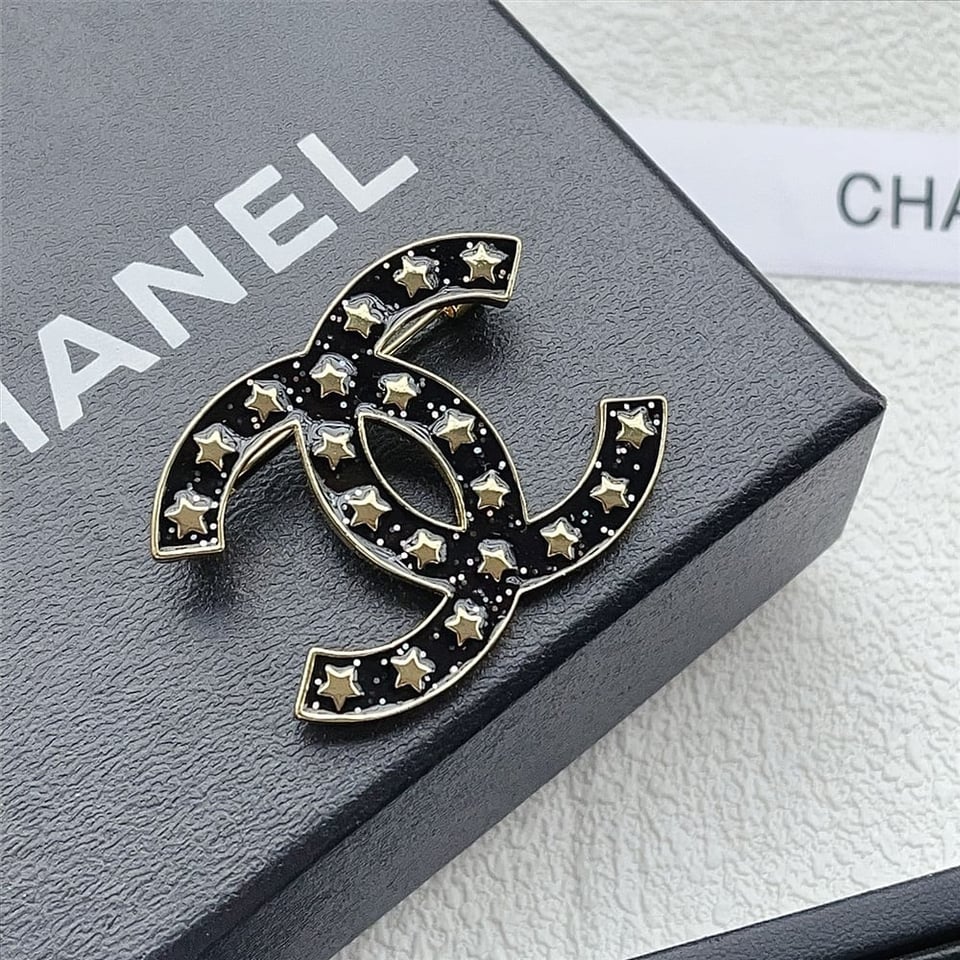Chanel Cc Brooch Black With Many Small Stars view 6