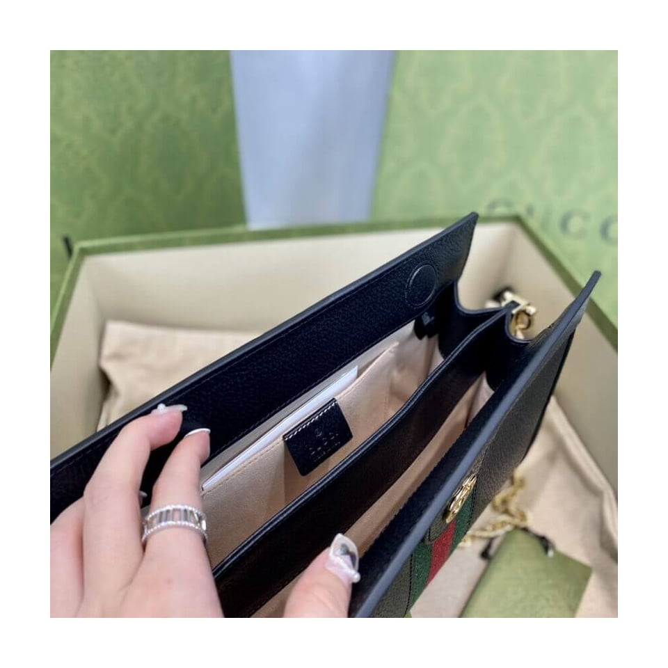 Gucci Ophidia Small Shoulder Bag in Black Leather view 15