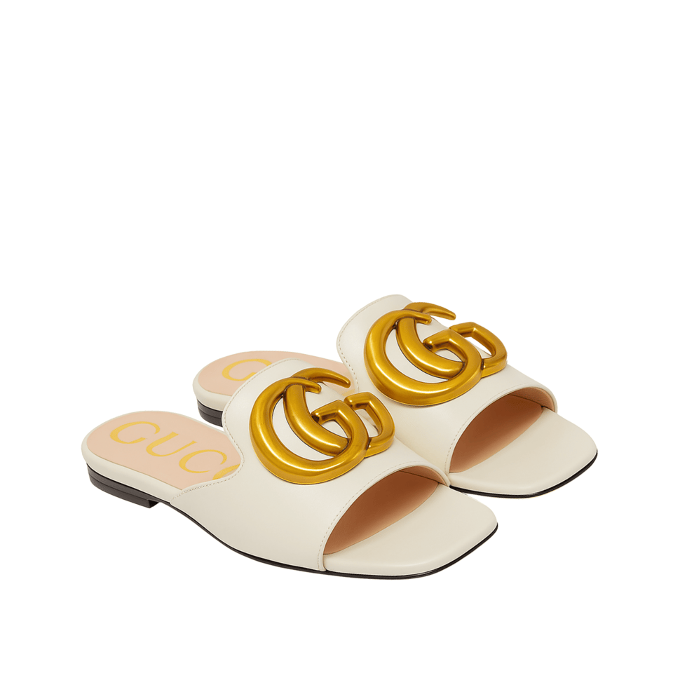 Gucci Princetown Gg Slippers Leather White view 2