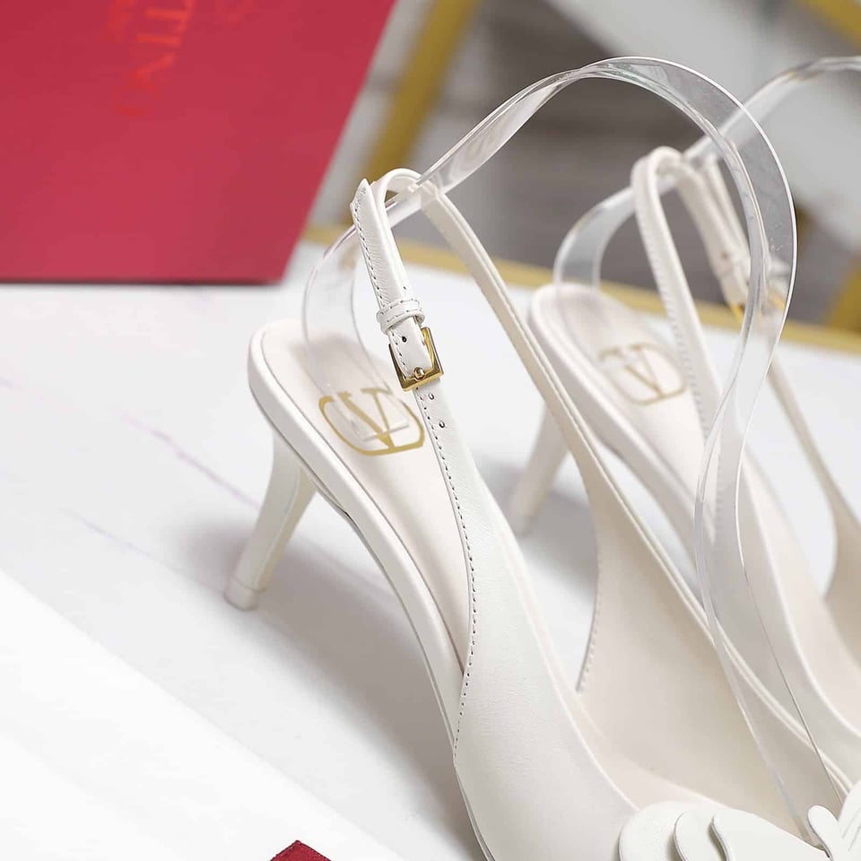 Valentino Garavani Papier Phalène Slingback Pumps White view 7