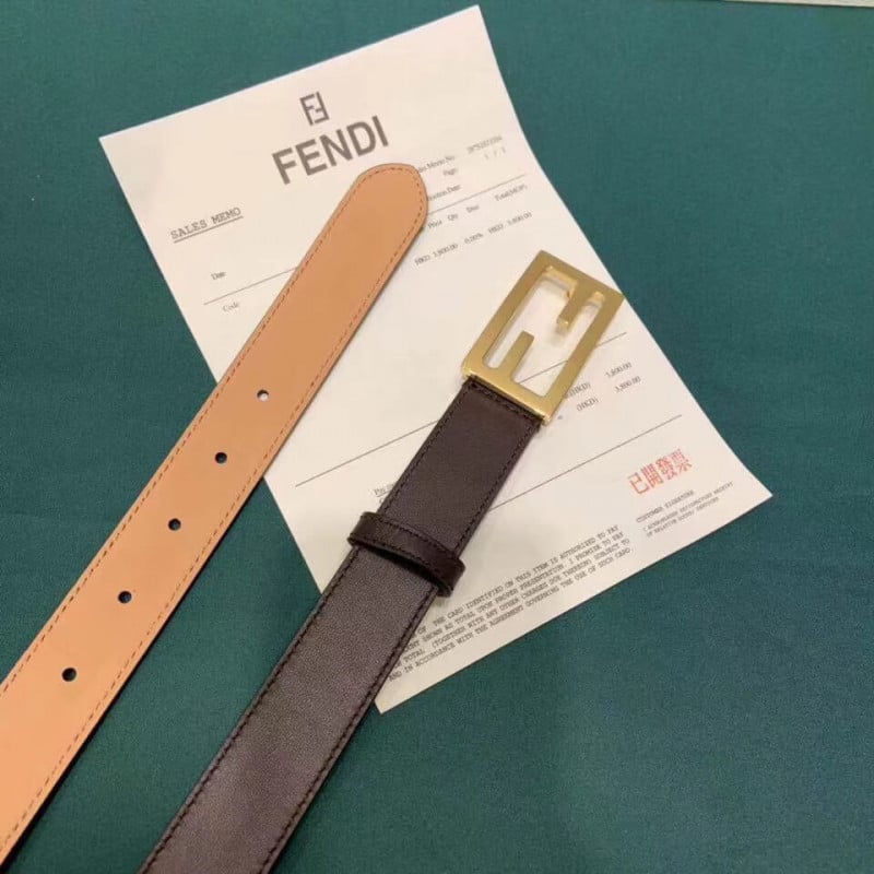Fendi Baguette 30mm FF Buckle Belt 8C05311 Dzrk Coffee view 6