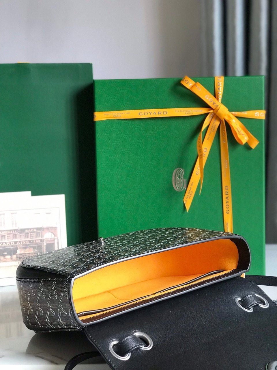 Goyard 233 Bag 25 Cm Black Calfskin And Goyardine Canvas view 5