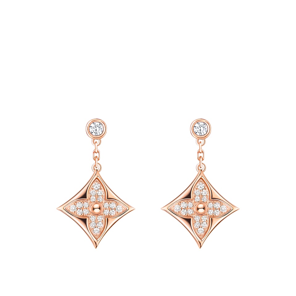 Louis Vuitton Color Blossom Star Earrings Pink Gold Q96809