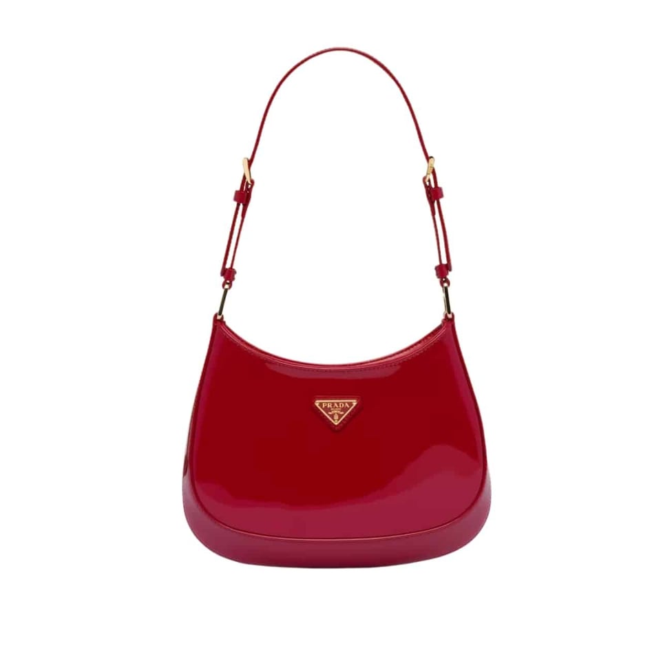 Prada Cleo Patent Leather Bag Cherry Red 27Cm view 2