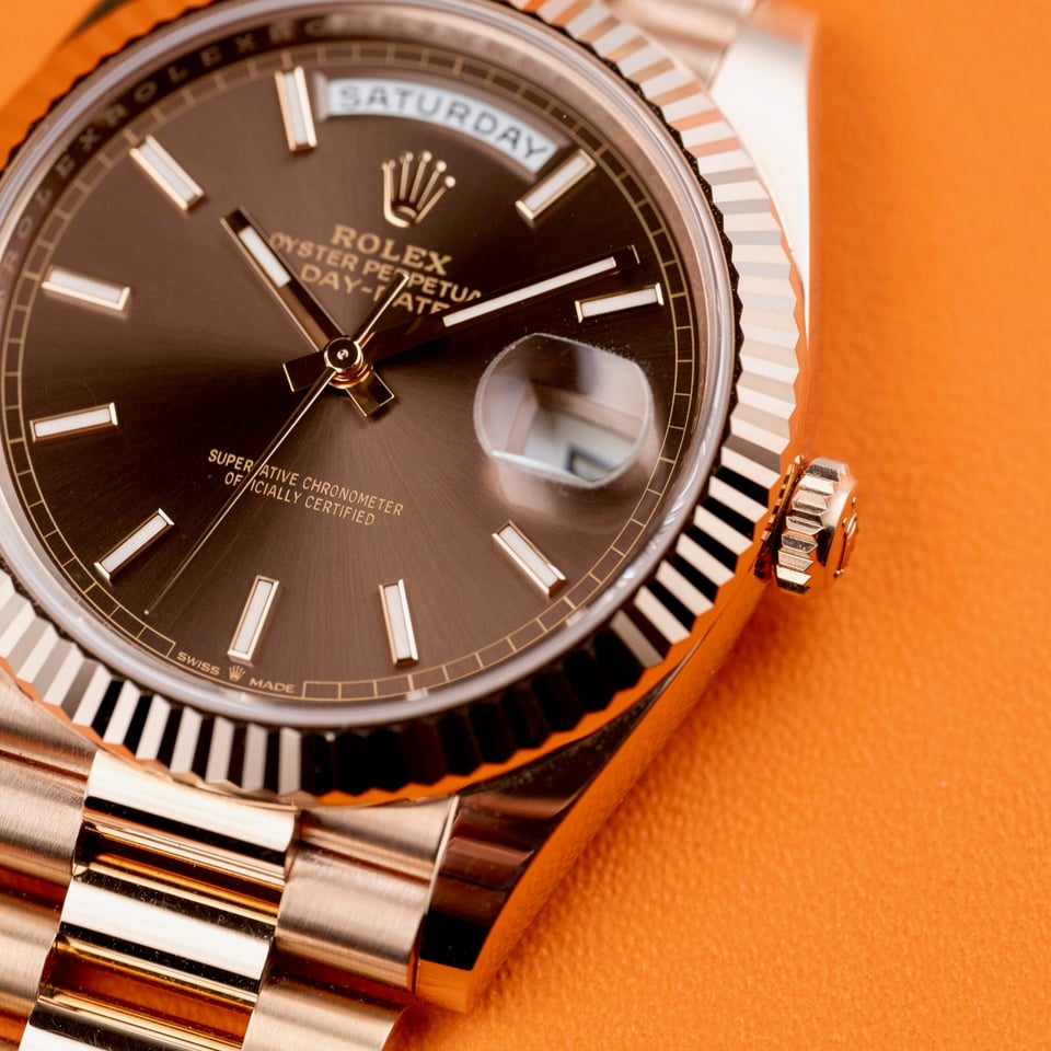 [Superclone] Rolex Day-Date 40mm Chocolate Dial Everose President 228235 view 5