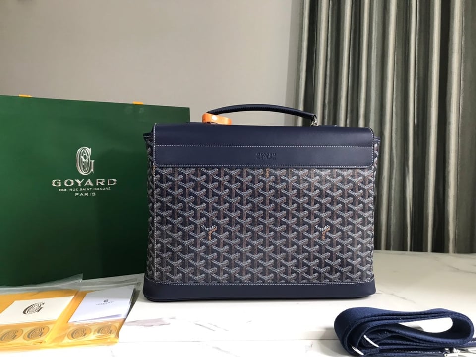 Goyard Citadin Bag 38Cm Navy Blue Canvas view 4