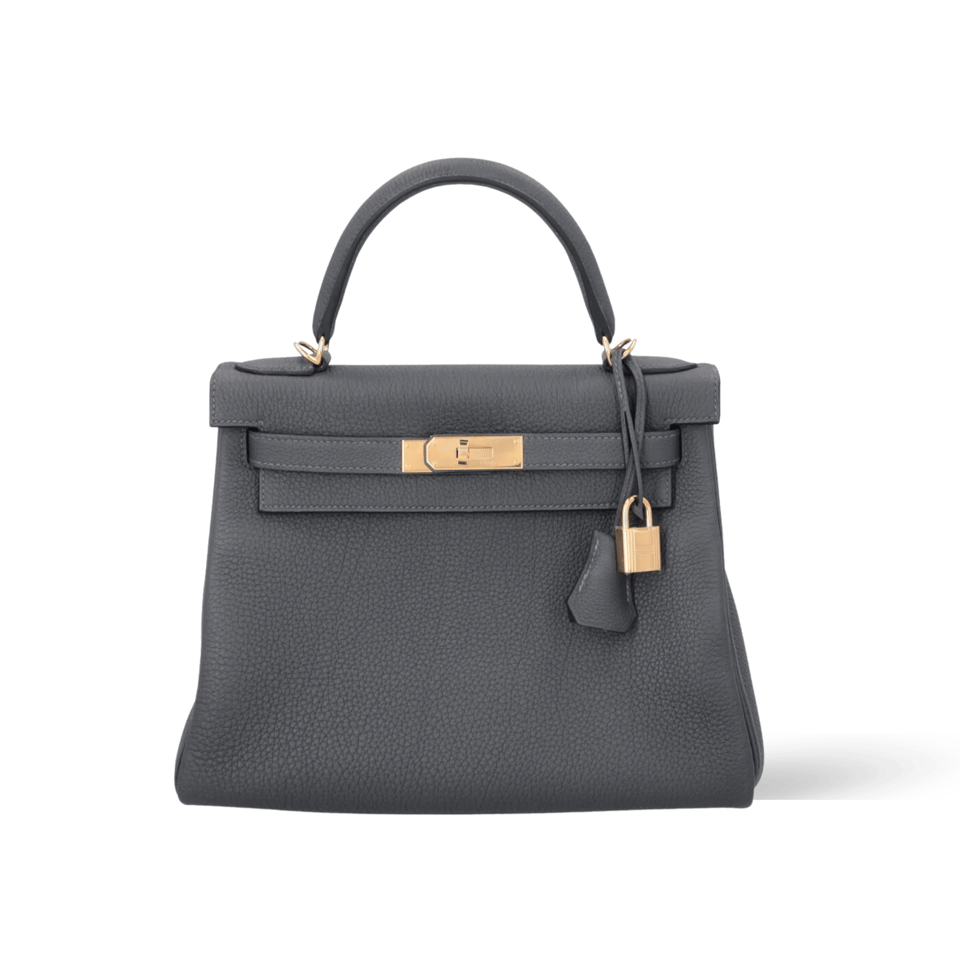 Hermes Kelly 28 Bag In Gray Togo Leather For Women 28cm/11in view 2