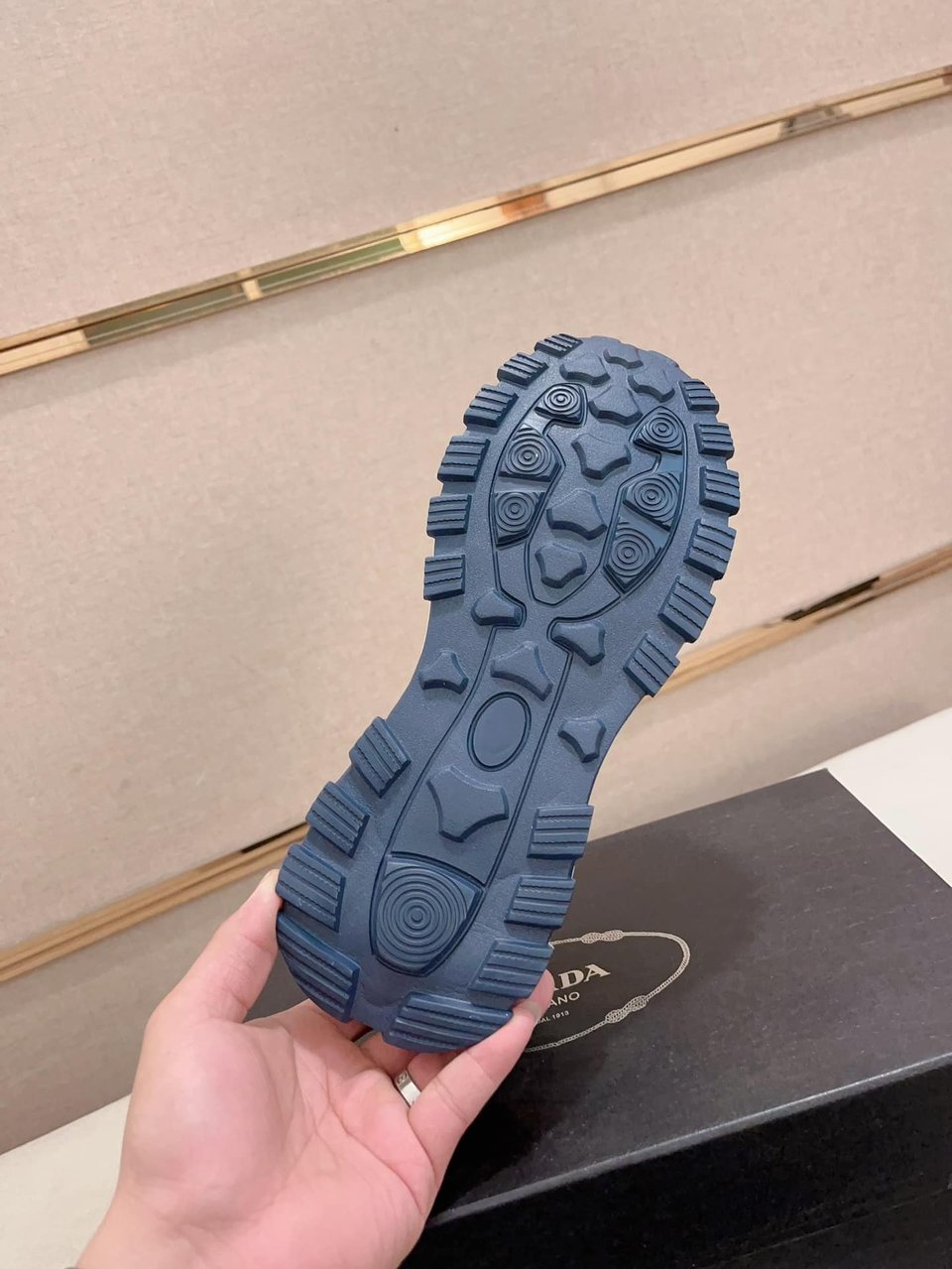 Prada Sport Sneakers Curved Line Blue And Beige view 10