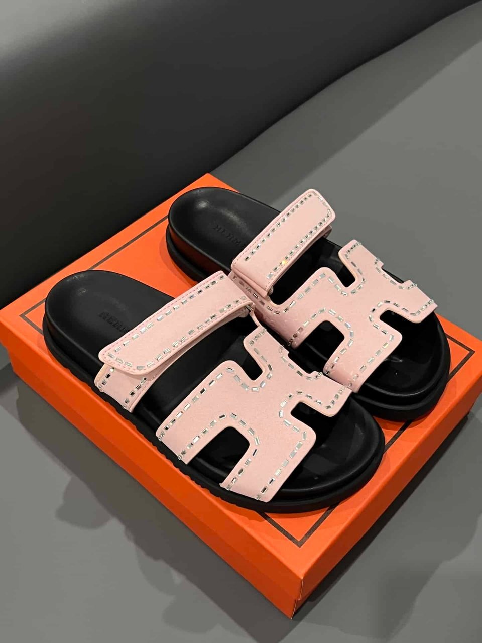 Hermes Chypre Sandal Suede Crystal Pink view 6