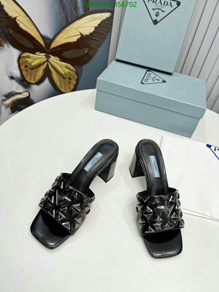 Prada Studded Metallic Leather Mules Black view 4
