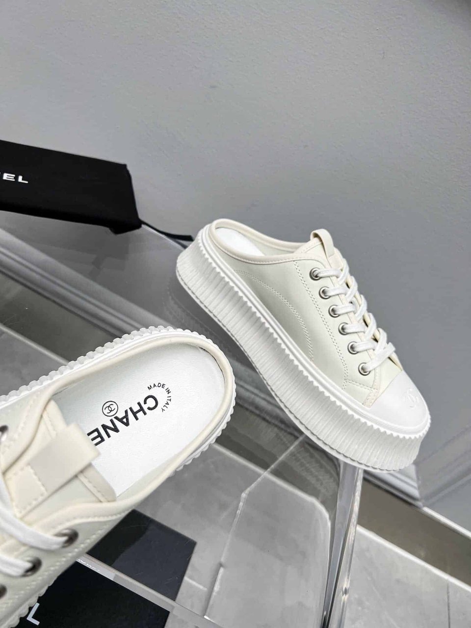 Chanel Platform Shoes Cream view 7