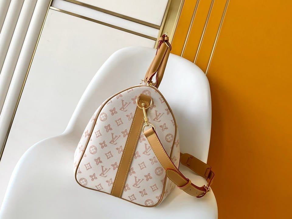 Louis Vuitton Keepall Bandoulière Bag 45cm/17.7in Monogram Dune / Beige M28238 view 9