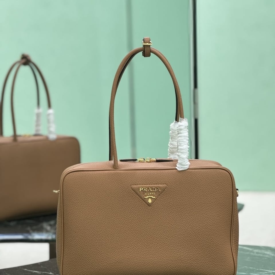 Prada Large Top Handle Bag Caramel 35Cm view 3