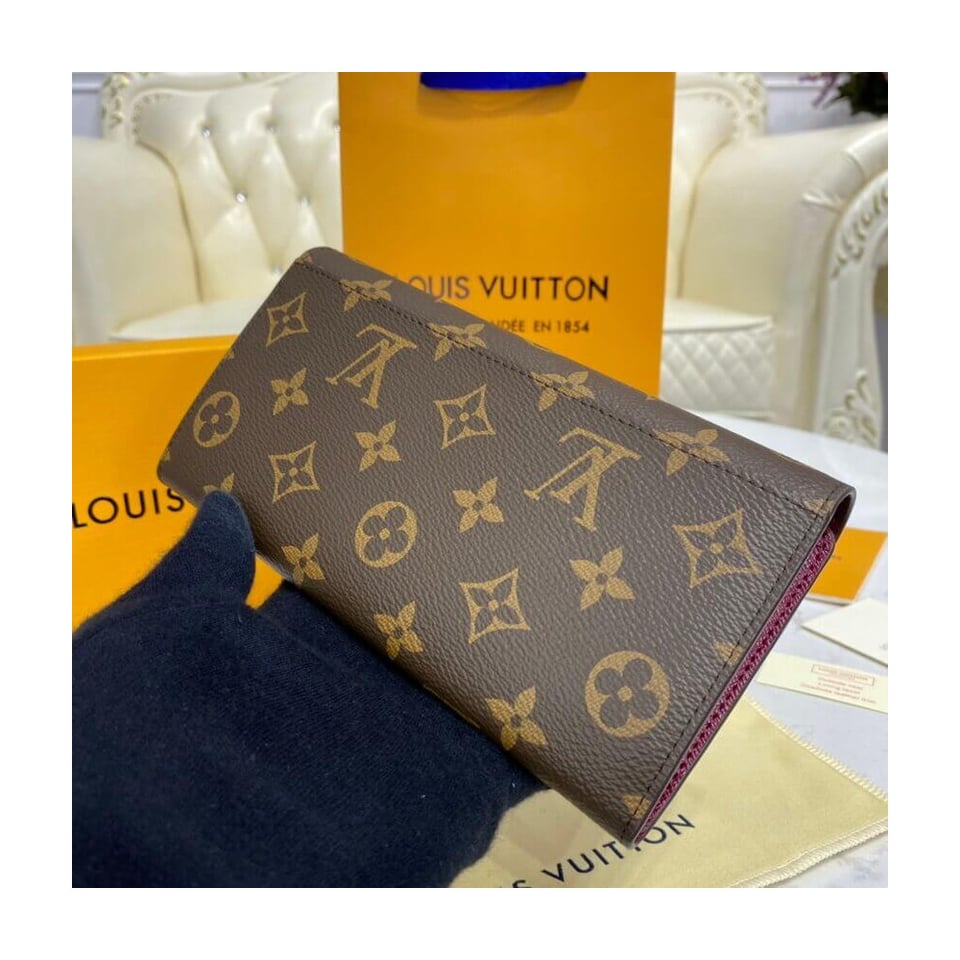 Louis Vuitton Monogram Cavas Sarah Wallet Fuchsia view 5