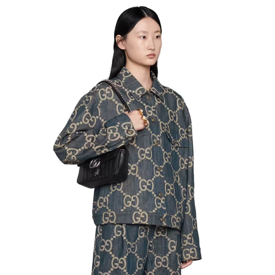 Gucci GG Marmont Mini Shoulder Bag Black view 3